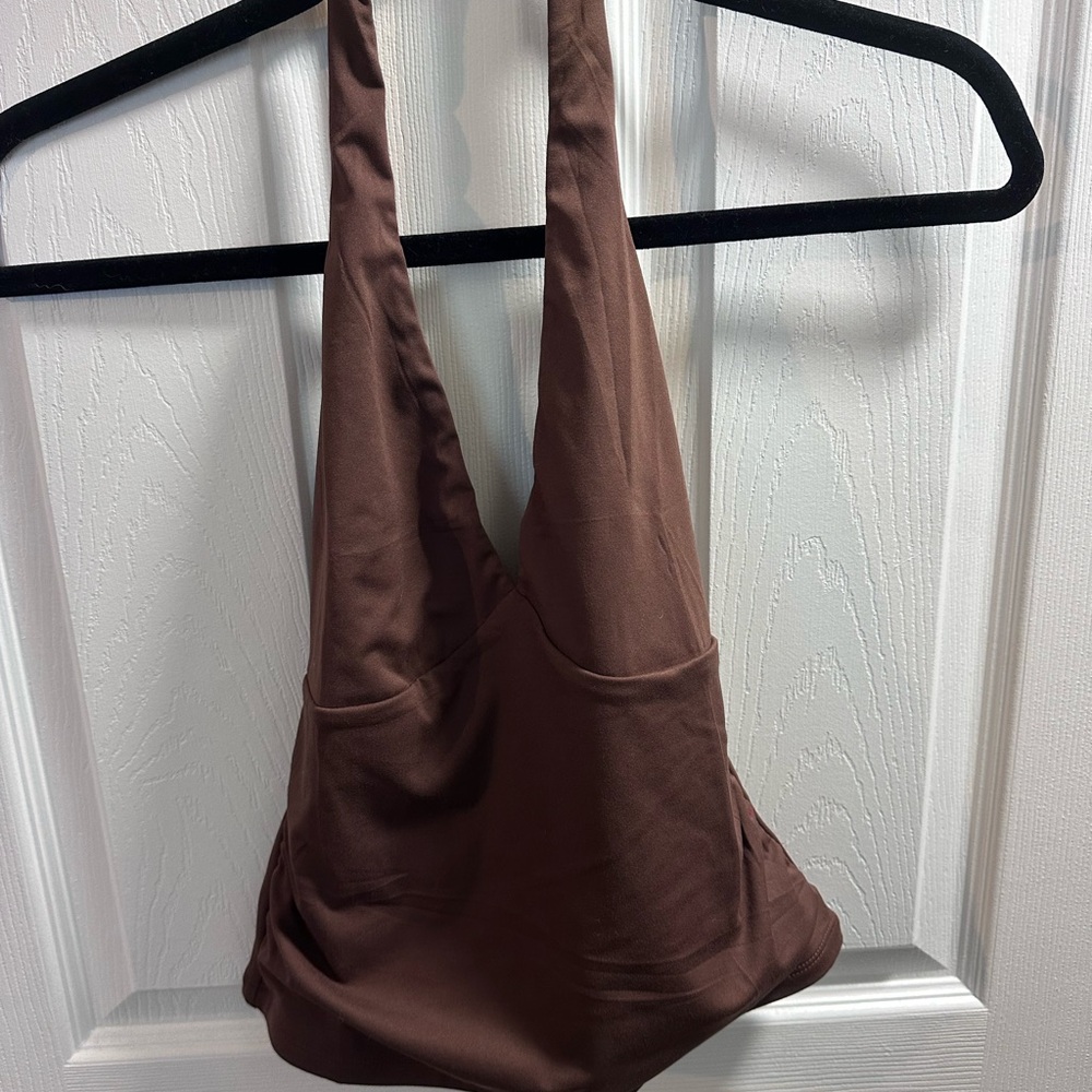 Womens Halter Tank Tops Double Lined Basic Cami Shirts - Picture 3 of 6